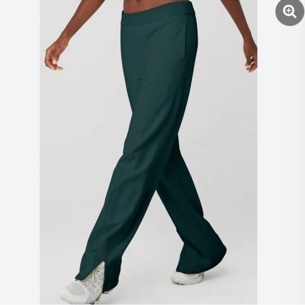 High-Waist Free Time Straight Leg Sweatpants - Midnight Green